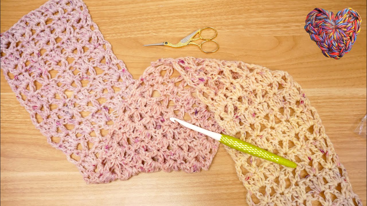 Häkeln | Sommer Tuch mit Loch Muster | Super einfach & schnell