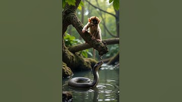 Will This Tiny Monkey OUTSMART A Venomous Water Snake?
