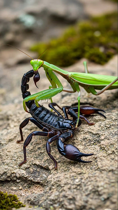 The Mantis went hunting but became the prey of the Scorpion #mantis #mantishunt #scorpion #nature