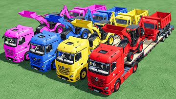 Work with Colors - Carrot Loading Challenge with Cat Backhoe Loaders - FS22