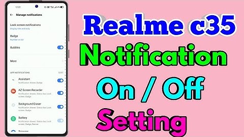 Realme c35 Notification Off Setting | Realme c35 Notification Setting