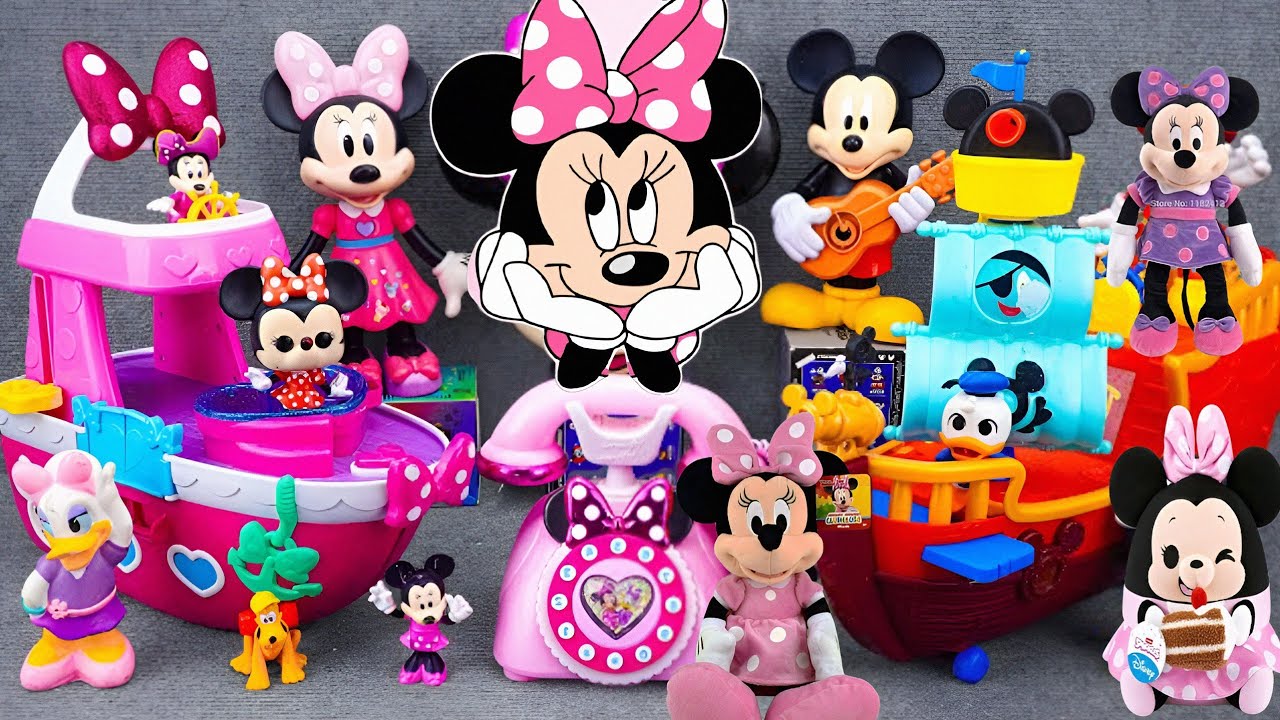Mickey ASMR Satisfying With Unboxing Disney Minnie mouse Pink Playset Boat | Toys Review