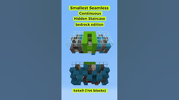 2nd Smallest Seamless Continuous Hidden Staircase in Bedrock Edition #minecraft #redstone