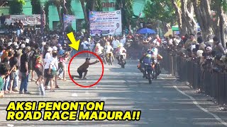 MOMENT DRAMATIS!! Aksi Penonton Masuk ke Tengah Sirkuit Roadrace Sampang Madura