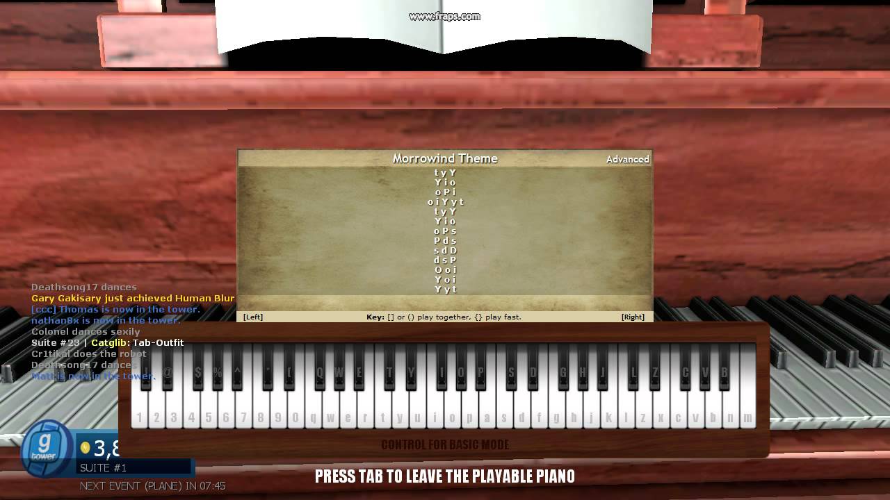 Gmod Tower Piano - Playing "Morrowind Theme" - YouTube
