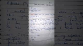 Experience certificate for teachers | Experience certificate letter for teachers #letterwriting