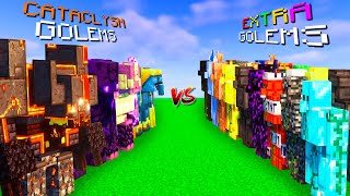 ALL EXTRA GOLEMS vs ALL CATACLYSM GOLEMS - LUGENDARY GOLEM BATTLE in Minecraft 1.19.3