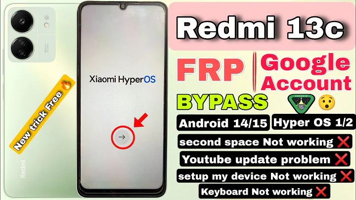 Redmi 13c FRP bypass android 14/15 keyboard not working || Redmi 13c Google Account Bypass hyper OS