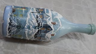 видео: Декорированная стеклянная бутылка картинка: Декорированная стеклянная бутылка