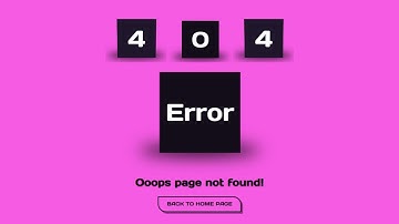 Animation 404 Not Found - HTTP 404 - Page not found HTML CSS design Tutorial