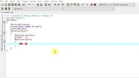 C program to display Pascal