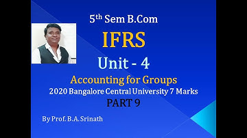 IFRS - Accounting for Groups in Kannada PART 9 (2020 Bangalore Central University for B.Com 7 Marks)