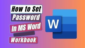 How to Set a Password In MS Word File | Secure MS Word Files