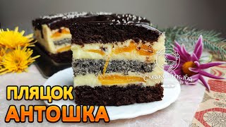 НОВИЙ ПЛЯЦОК "АНТОШКА" ~~ Шоколадно-маковий пляцок з консервованими персиками ~~ | Смаколик.юа