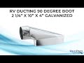RV Ducting 90 Degree Boot 2 1/4" x 10" x 4" Galvanized