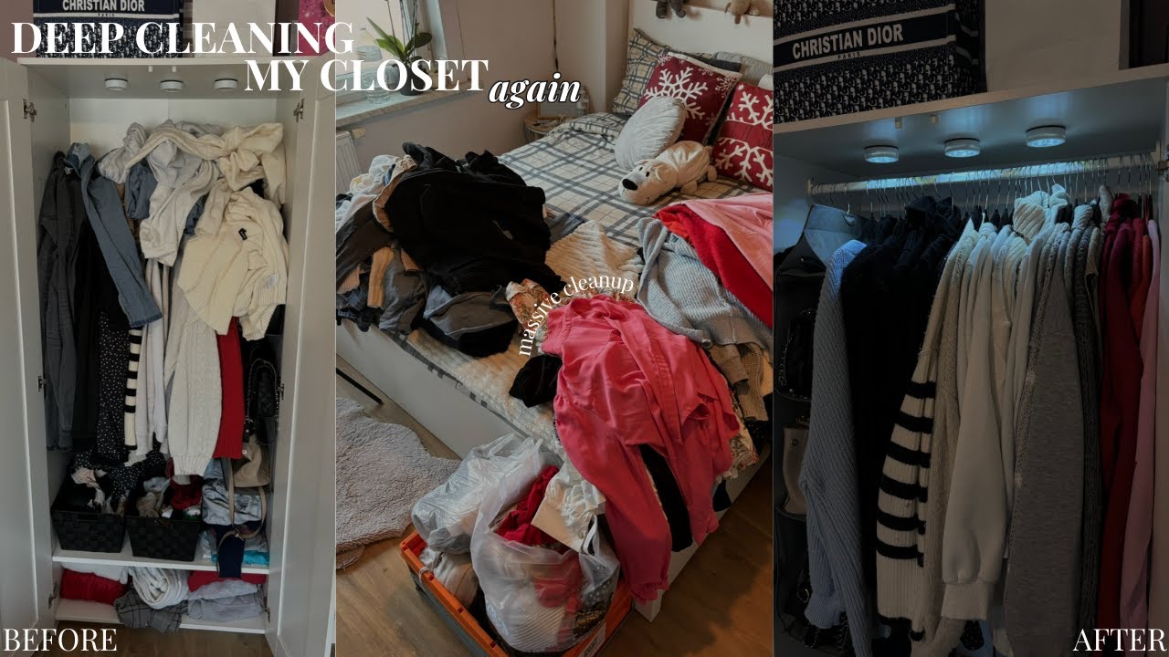 DECLUTTER + CLEANING OUT MY CLOSET for winter 👖🤍🪞☁️ - YouTube
