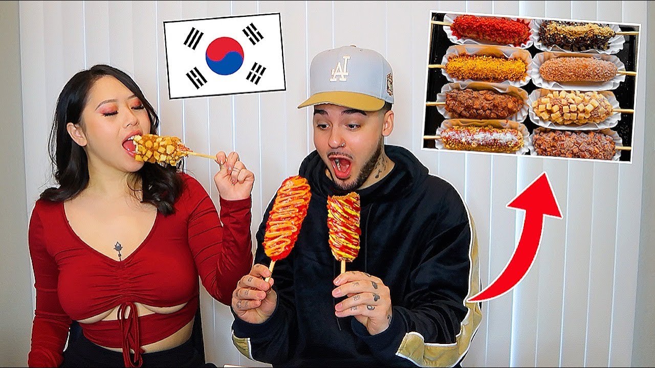 Americans Try KOREAN CORN DOGS For The First Time!