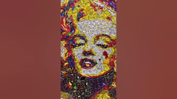 Marilyn Monroe Crucified - Bottle Cap Art #art #bottlecaps #sustainableart #marilynmonroe #mosaicart