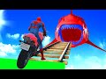      gta 5 superhero motocycles race challenge  spidermegalodon pit