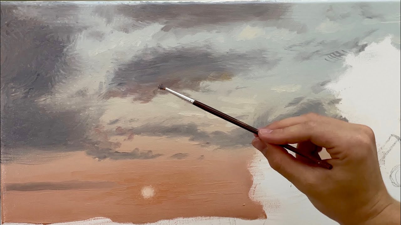 Painting a DRAMATIC SUNSET in Oils