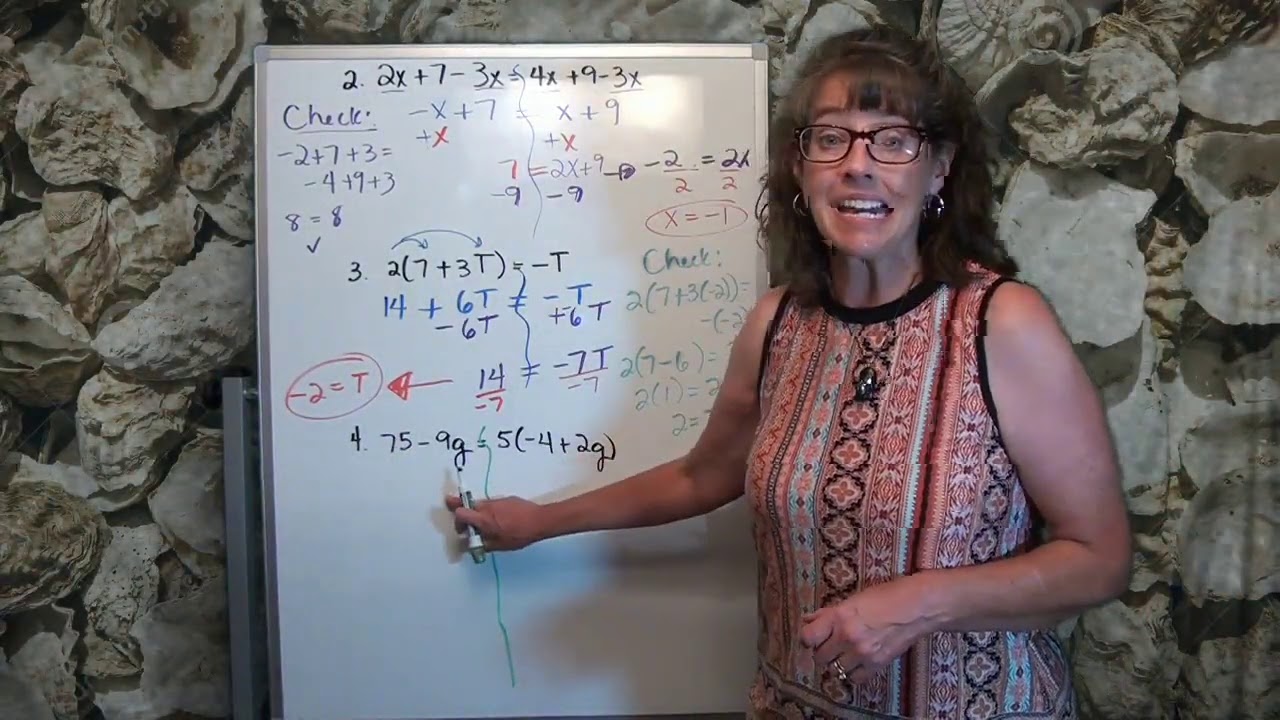Solving Multi Step Equations Part 3 - YouTube