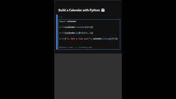 Build a Calendar with Python 🗓️