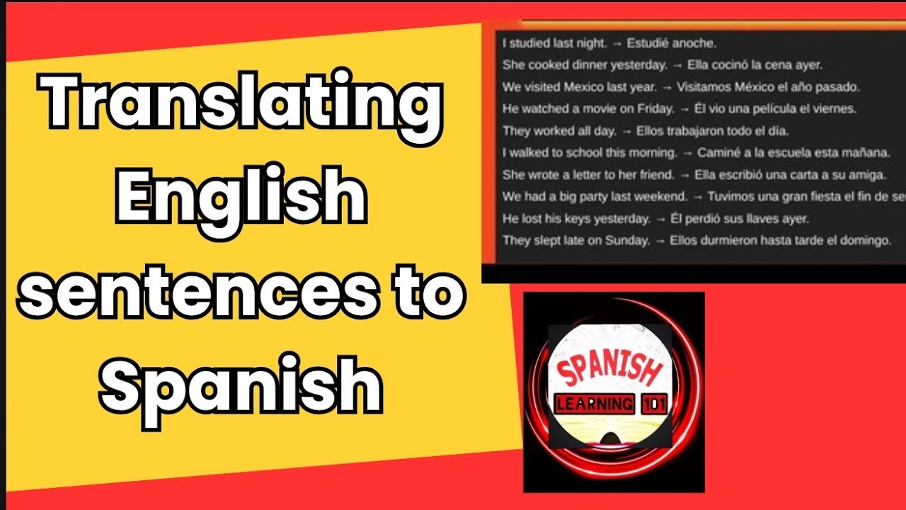 Translating English sentences to Spanish #spanish #spanishlearning101🔴 ...
