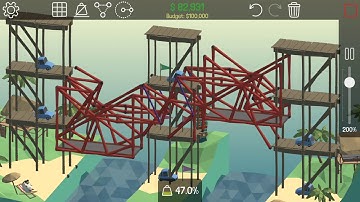 Poly Bridge 7-15: Two Towers // elevators solution