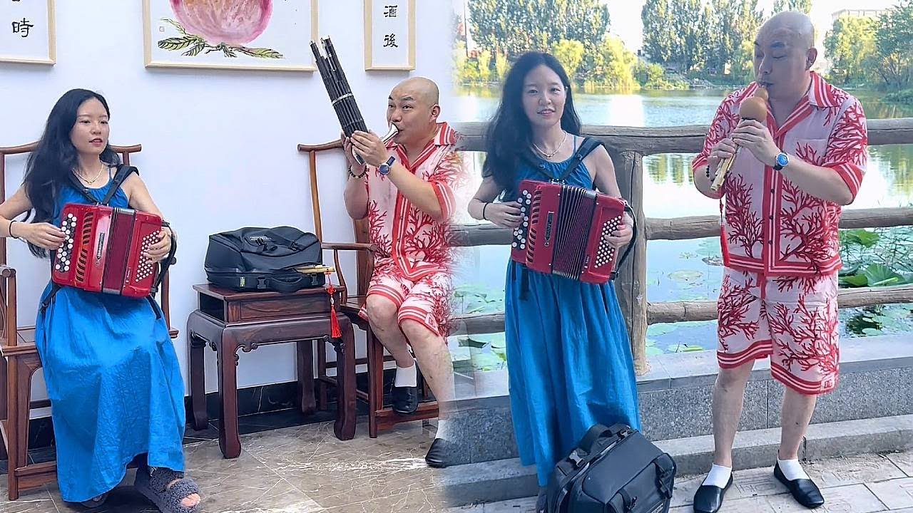 手风琴女孩今天盘到了一位多才多艺的大爷，用一首曲换到了一幅画，但觉得他有点眼熟，你们觉得呢？【李楚然手风琴】