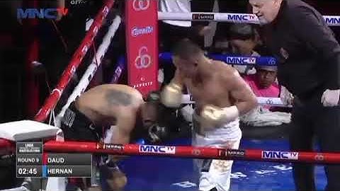 Pertandingan Daud yordan vs hernan leandro carrizo. di pontianak. Menang K.O. Di ronde 9