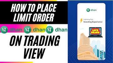 How To Place Limit Order in Trading View via Dhan App | @DhanHQ