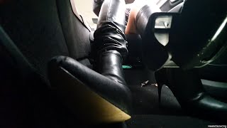 Driving Brand New Volvo Xc90 Wearing Leather High Heel Boots Preview