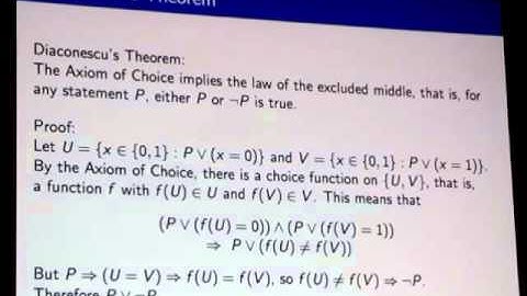 Axiom of Choice. Law of excluded middle & Diaconescu