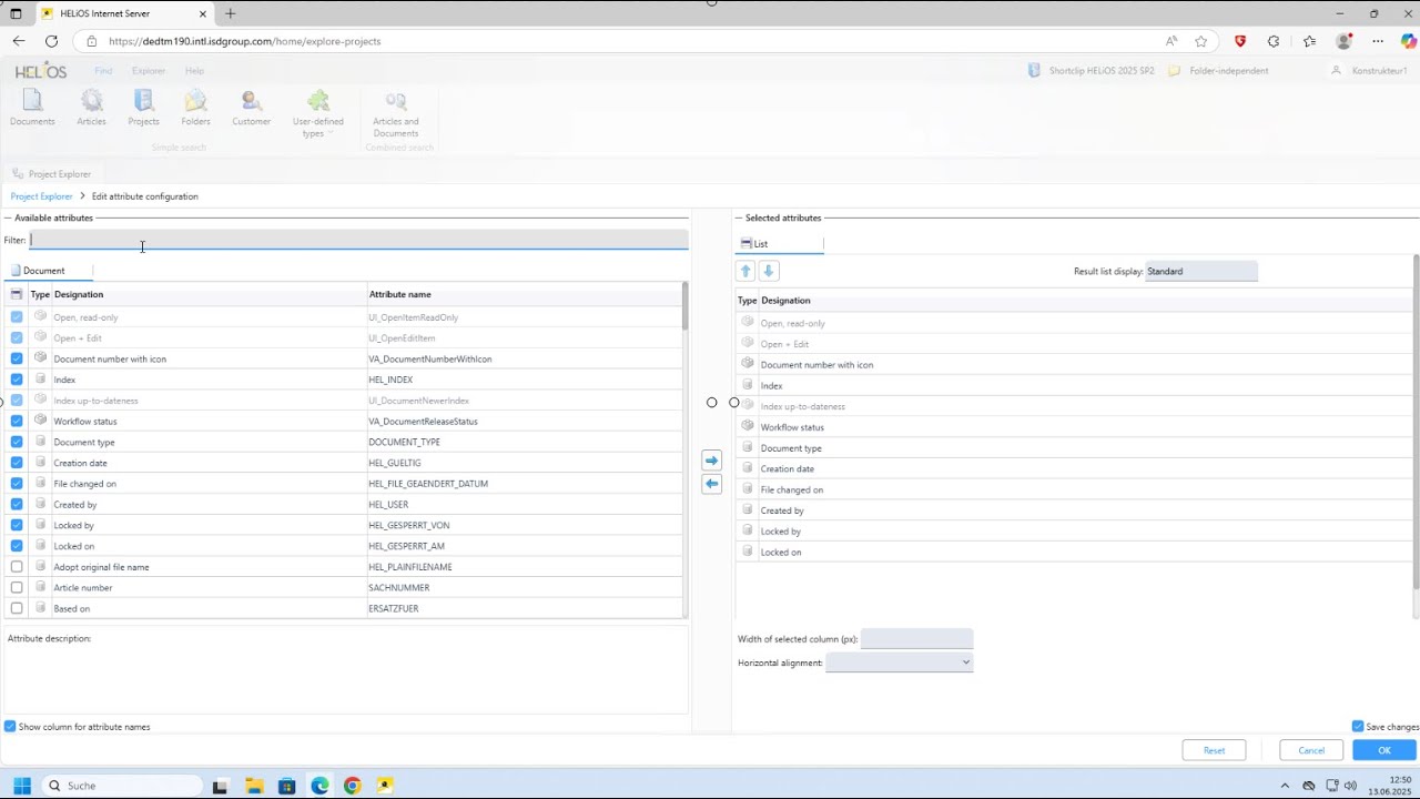 Nouvelle configuration de l'interface dans HIS