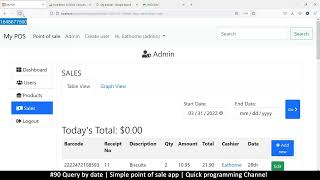#90 Query by date | Simple point of sale app in php & javascript | Quick programming tutorial