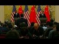 Chinese president xi jinping ignores a question from an american reporter