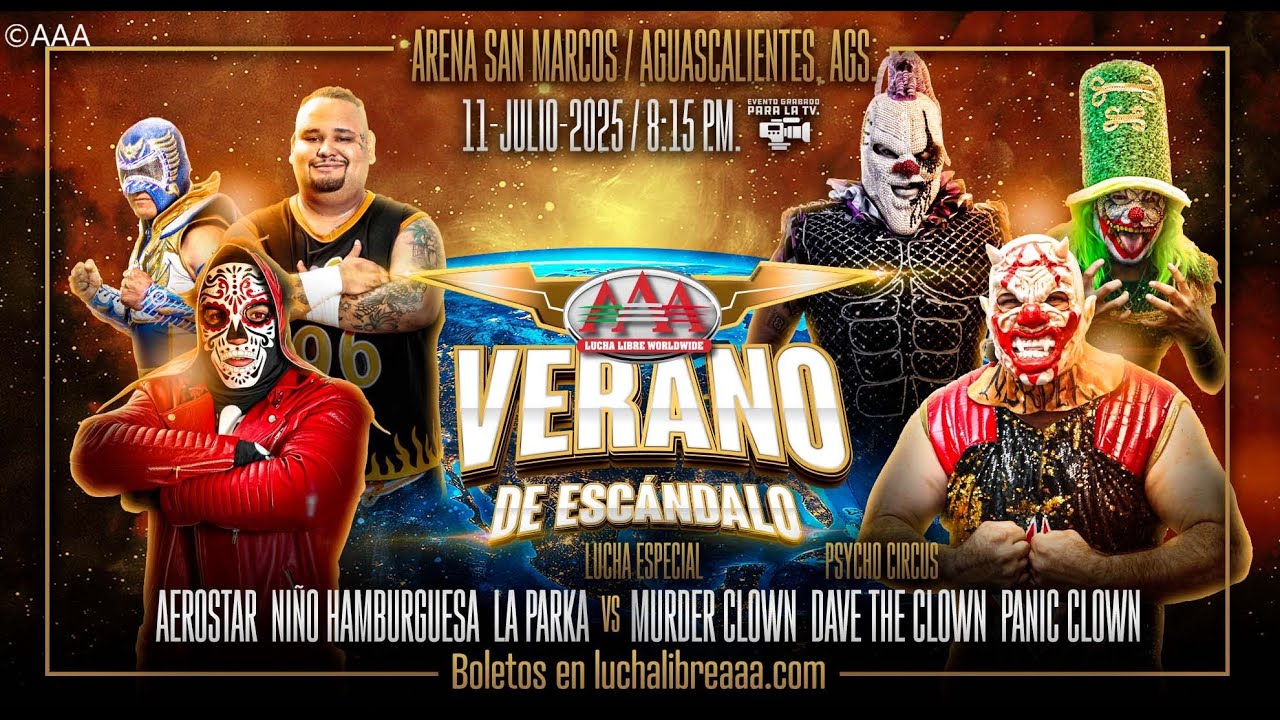 Aero Star, Nino Hamburguesa & La Parka v Los Psycho Circus / Trios Match / AAA VDE 2025 / WWE 2K25