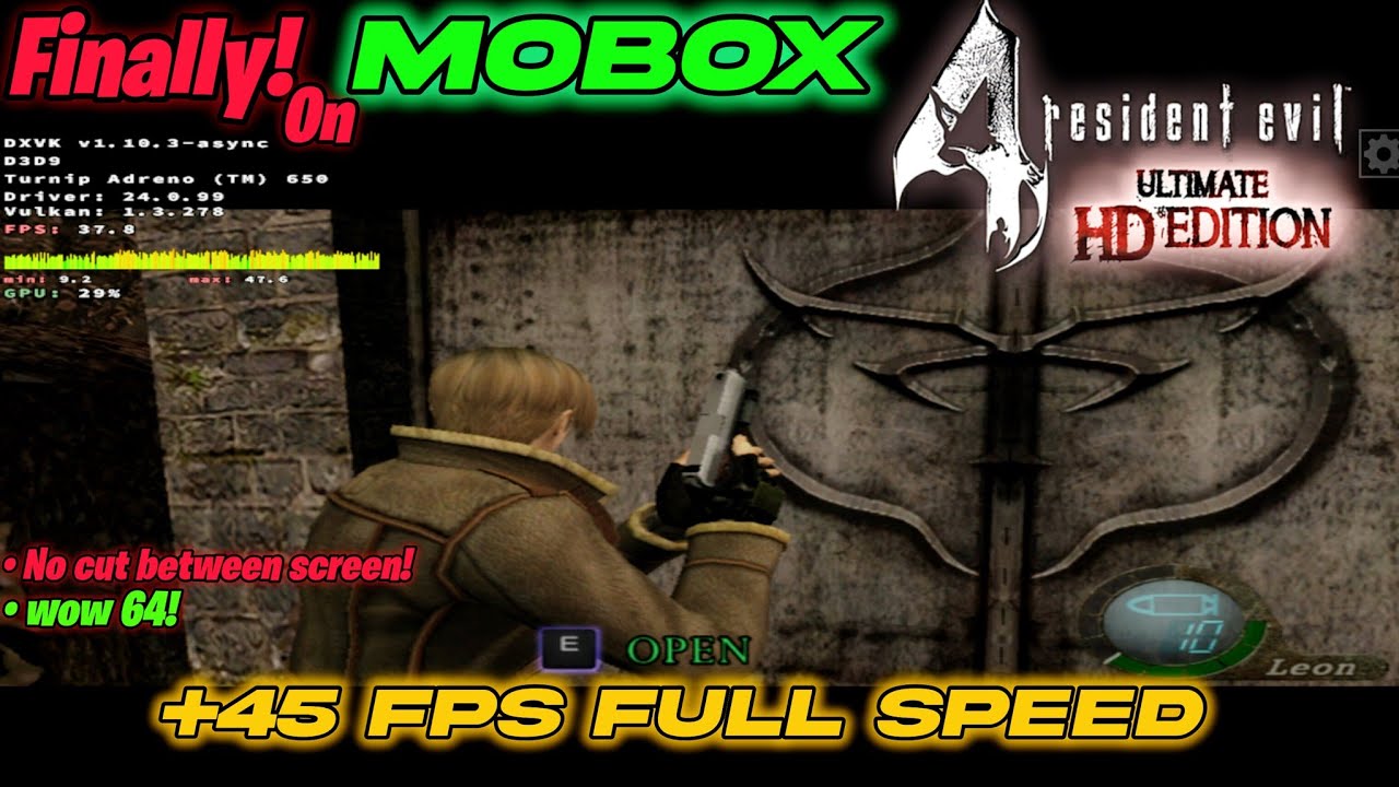 🔥Resident evil 4 Ultimate HD Edition mobox emulator gameplay 2024 | Snapdragon 870 60fps