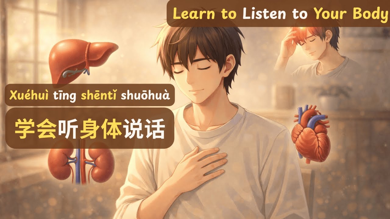 Chinese Listening | Learn to Listen to Your Body | 学会听身体说话 | Xuéhuì tīng shēntǐ shuōhuà | HSK