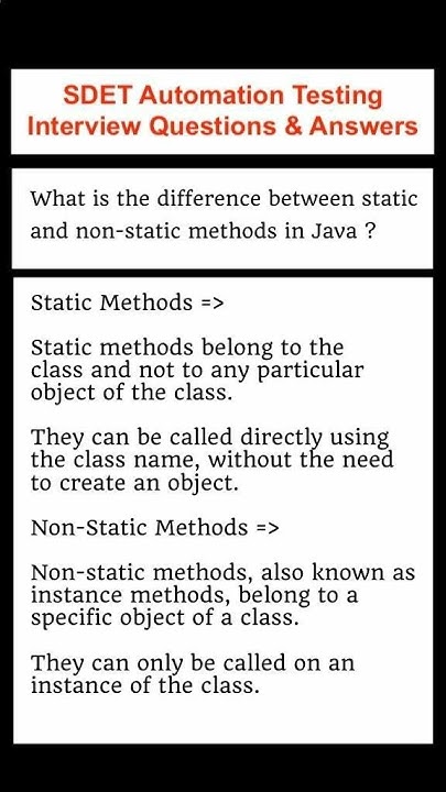 What is the difference between Static and Non-Static Methods in Java ...