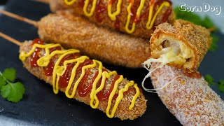 কোরিয়ান জনপ্রিয় স্ট্রিটফুড কর্নডগ | Korean Corn Dog Recipe, Korean Cheese Hot Dog Street Food screenshot 5