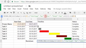 Creating a Gantt Chart in Google Sheets