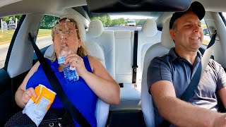 Tesla Accelerating While Wife Drinks Water Prank | SO RUDE!!