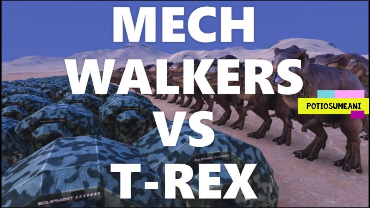 Mech Walker VS T-Rex ,Ultimate Epic battle Simulator