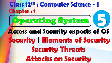 12th Com. Sci Paper-I : Chapter-1 | Operating System | Security | Threats and Attacks on Security
