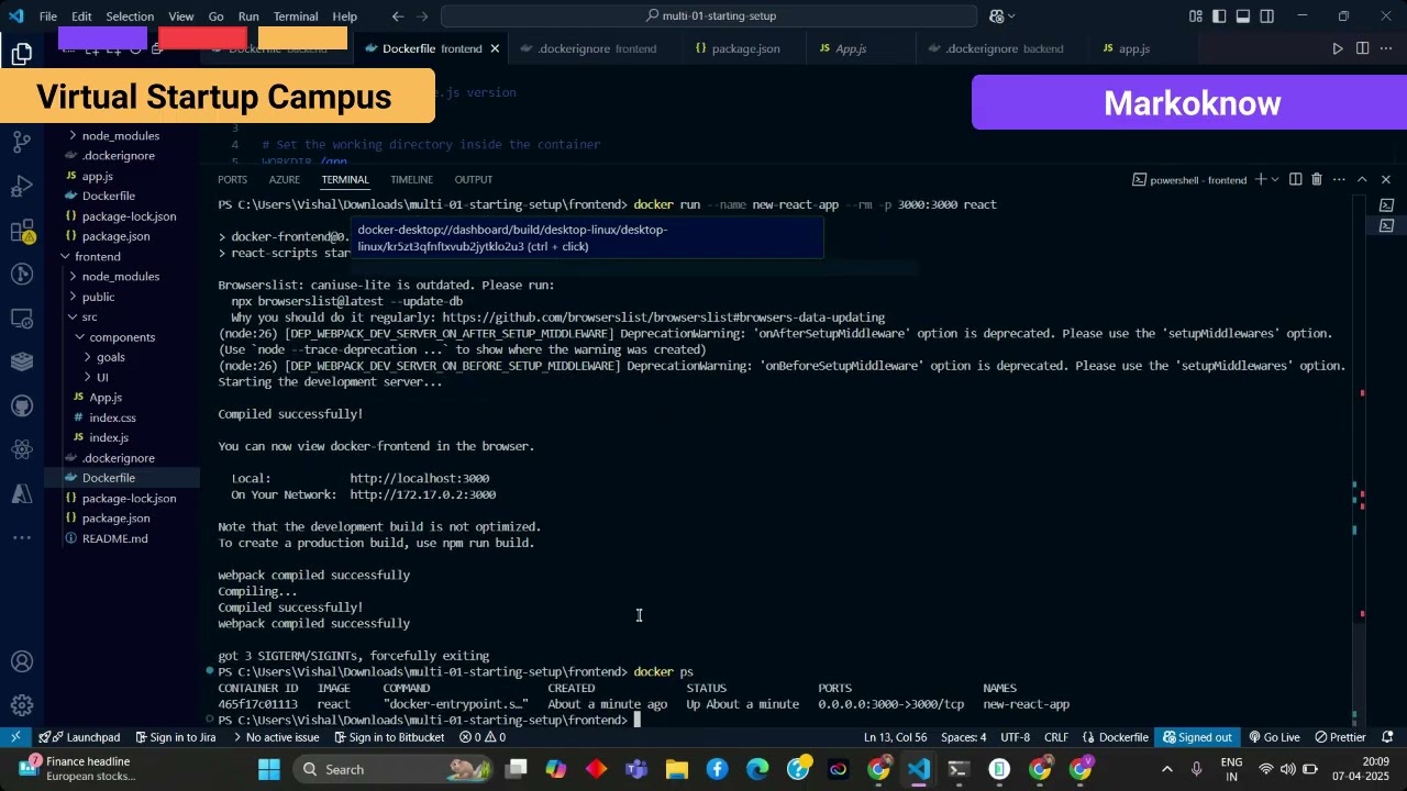 Docker & Kubernetes - Part 28 : RPA Frontend Dockerize React App