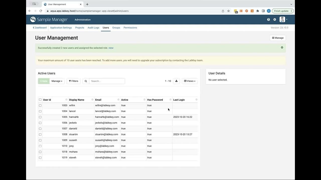 Adding New Users and Managing Existing Users LabKey Sample Manager YouTube