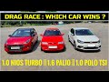 Drag Race : Hyundai Grand i10 NIOS Turbo vs VW Polo 1.0 TSI vs Fiat Palio 1.6 GTX || Hot Hatchbacks