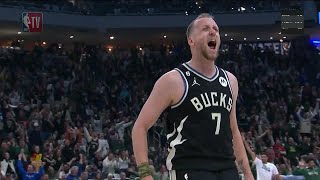Joe Ingles revs up Bucks crowd with 5 triples in Milwaukee's Game 2 win over Miami | #nbaplayoffs screenshot 4