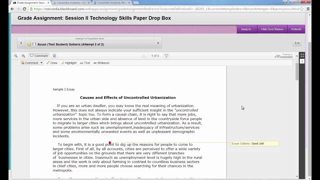 Al View And Grade Written Assignments In Blackboard Learn Youtube